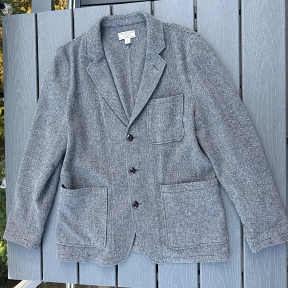 Men's Wallace and Barnes Knit Wool/Cashmere Blend 3-Button Sweater/Blazer - Picture 2 of 8